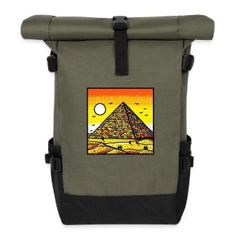 Art des pyramides vif - Hommage coloré à l’ancien Eg - Sac à dos roll top - olive/noir - Devant