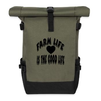 Farm - Roll Top Backpack - olive/black - Front