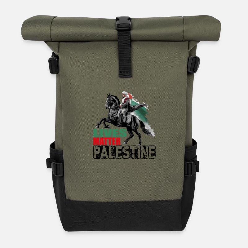 Les vies palestiniennes comptent - Sac à dos roll top - olive/noir