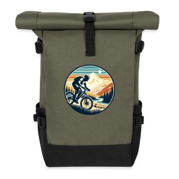Mountainbiker - Rolltop Rucksack - Olive/Schwarz - Vorne