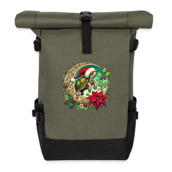 Christmas Turtle - Roll Top Backpack - olive/black - Front