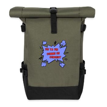 Vis ta vie comme un concert - Sac à dos roll top - olive/noir - Devant