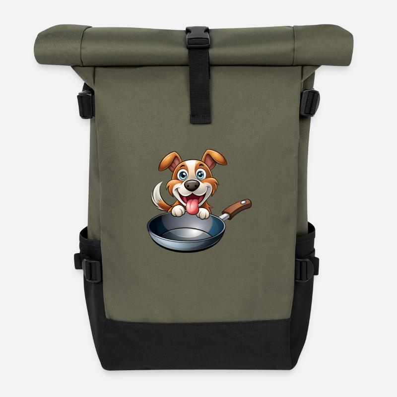 Pfannenhund - Rolltop Rucksack - Olive/Schwarz