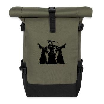 Unheimliche Dabbing Halloween Untote mit Sense - Rolltop Rucksack - Olive/Schwarz - Vorne