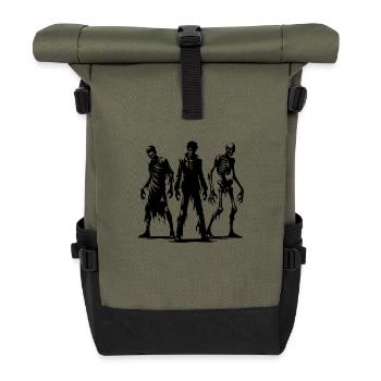 Halloween Zombie Creepy Bones Groupe - Sac à dos roll top - olive/noir - Devant