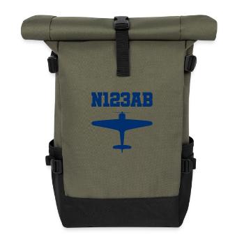 Custom Aviation - Airplane - Flying - Pilot - Roll Top Backpack - olive/black - Front