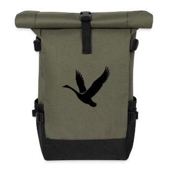 Cygne Oiseaux sauvages Style de tatouage - Sac à dos roll top - olive/noir - Devant