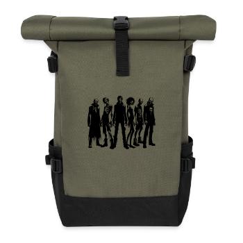 Lustige Halloween Zombie Party Gruppe - Rolltop Rucksack - Olive/Schwarz - Vorne