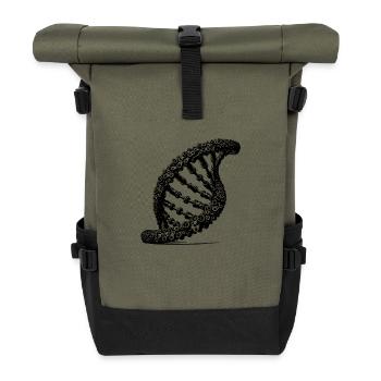 DNA Technik Kette verdrehte Kettenglieder - Rolltop Rucksack - Olive/Schwarz - Vorne