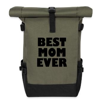 Best mom ever - Rolltop Rucksack - Olive/Schwarz - Vorne
