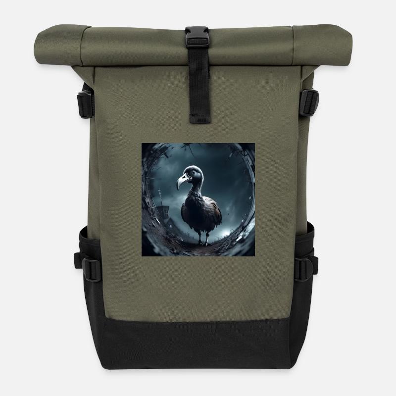 Dodo surréaliste dans un brouillard mystique - Sac à dos roll top - olive/noir