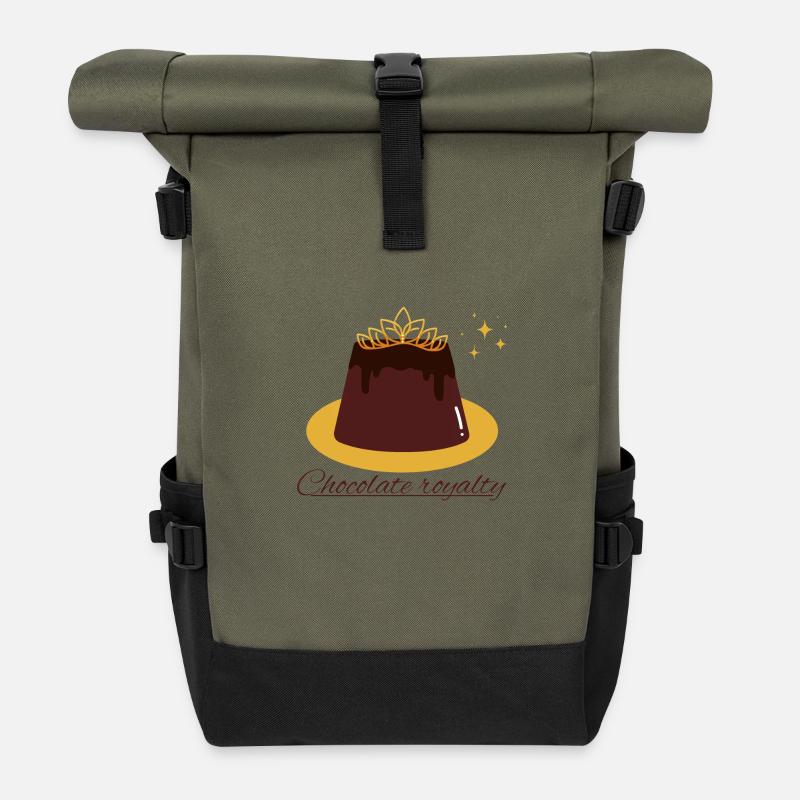 Chocolate royalty - Roll Top Backpack - olive/black