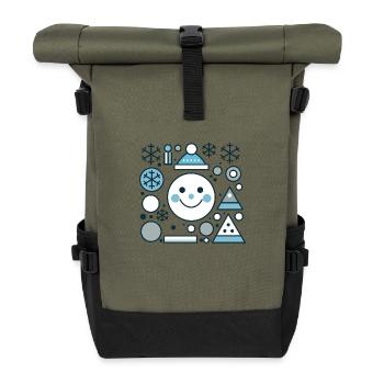 Frosted Whimsy theme - Roll Top Backpack - olive/black - Front
