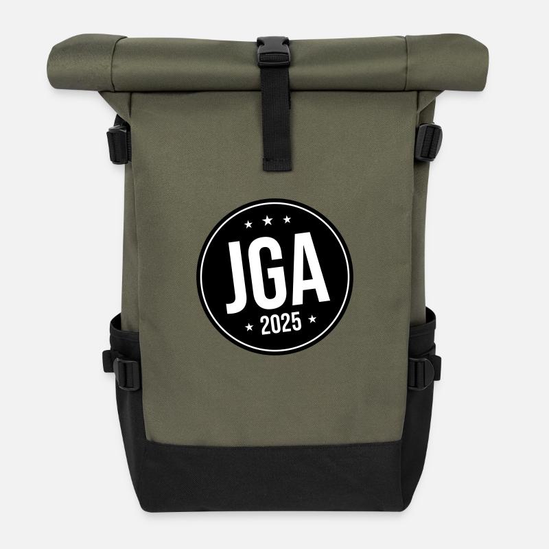Jga 2025 Junggesellen Abschied - Rolltop Rucksack - Olive/Schwarz
