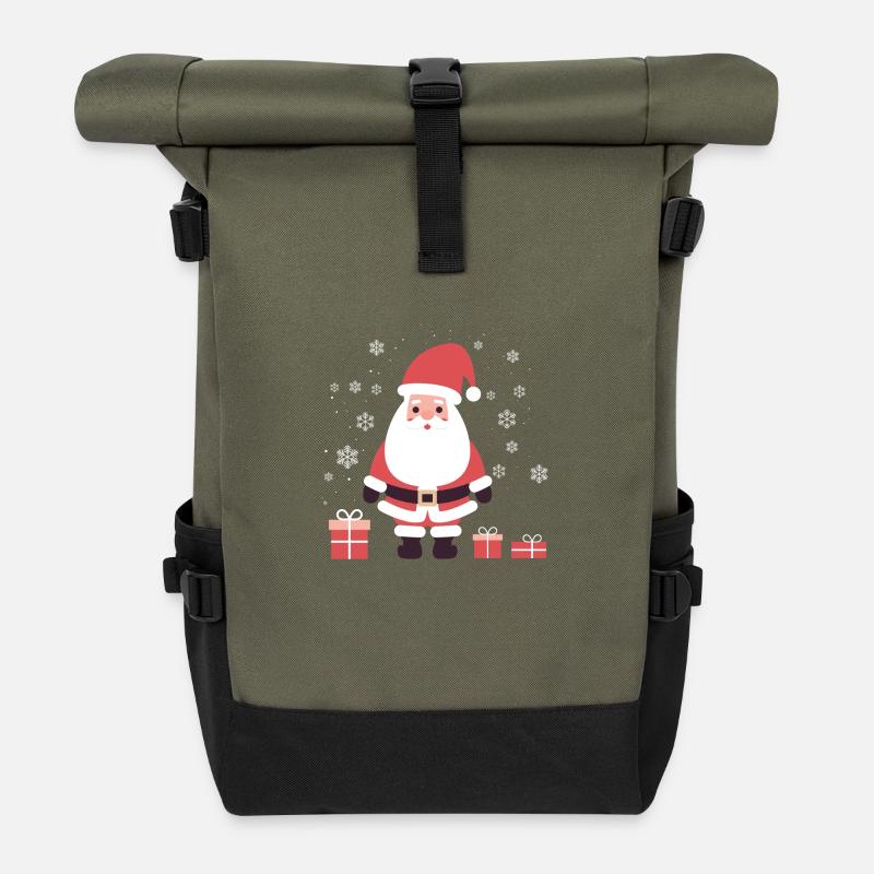 Père Noël - Sac à dos roll top - olive/noir