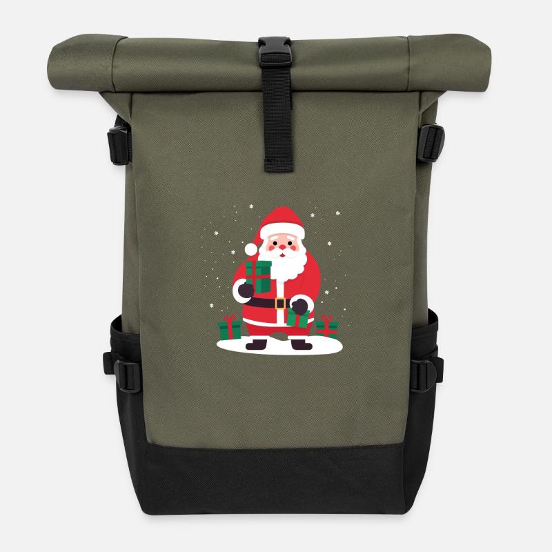 Weihnachtsmann - Rolltop Rucksack - Olive/Schwarz