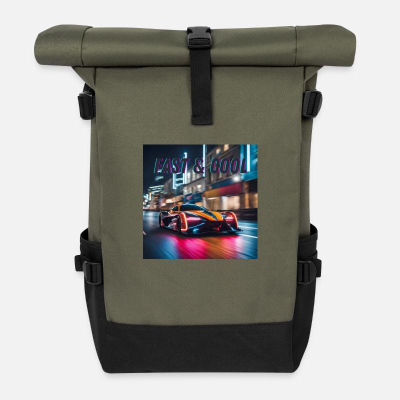 Fast und Cool - Rolltop Rucksack - Olive/Schwarz
