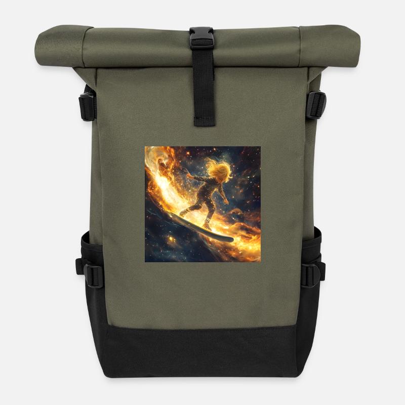 Fiedediefie - Roll Top Backpack - olive/black