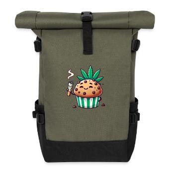 Chill Muffin with Leaf Joint - Roll Top Backpack - olive/black - Front