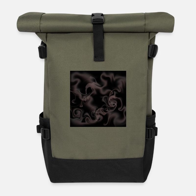Nebel aud schwarzen Hintergrund! - Rolltop Rucksack - Olive/Schwarz