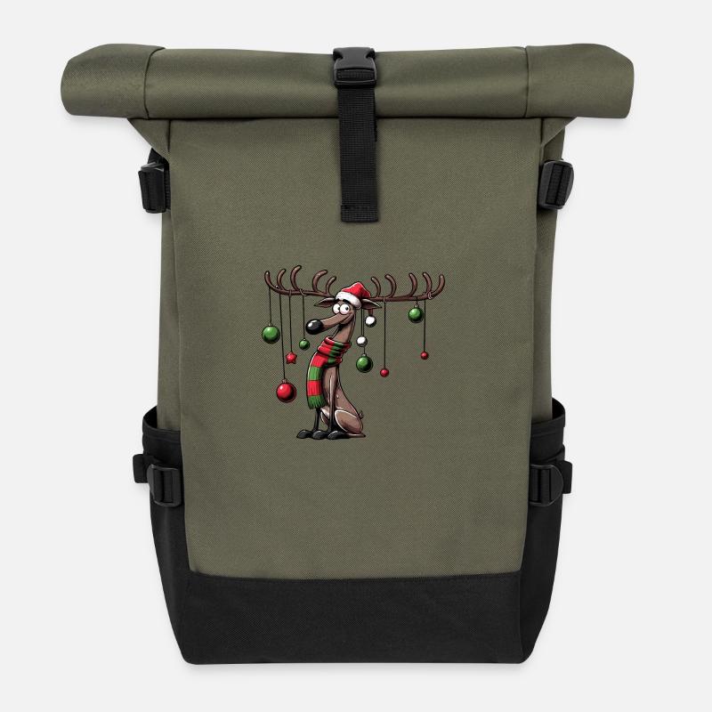 Orignal Noël Arbre de Noël Cadeau de Noël - Sac à dos roll top - olive/noir