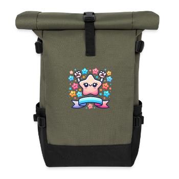 16 Jahre Awesome Star Celebration - Rolltop Rucksack - Olive/Schwarz - Vorne