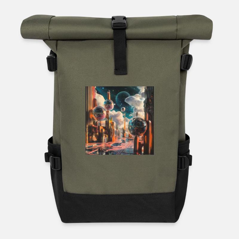 Dream Plaza - Roll Top Backpack - olive/black