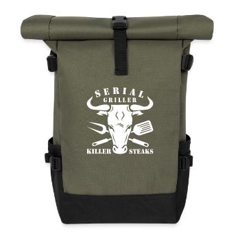 SERIAL GRILLER - Roll Top Backpack - olive/black - Front