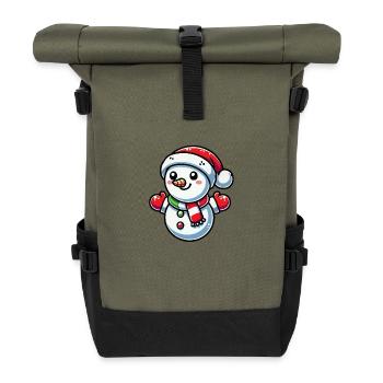 Bonhomme de neige - Sac à dos roll top - olive/noir - Devant