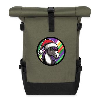 Cheval Noël Noël - Sac à dos roll top - olive/noir - Devant