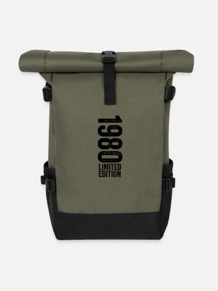 1980 - Limited Edition 1980 Geburtstag - Rolltop Rucksack - Olive/Schwarz