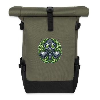 Masque à gaz drôle Fet Zone Design - Sac à dos roll top - olive/noir - Devant