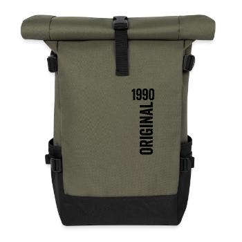 1990 Jubiläumsgeschenk 1990 Limitierte Auflage 1990 - Rolltop Rucksack - Olive/Schwarz - Vorne