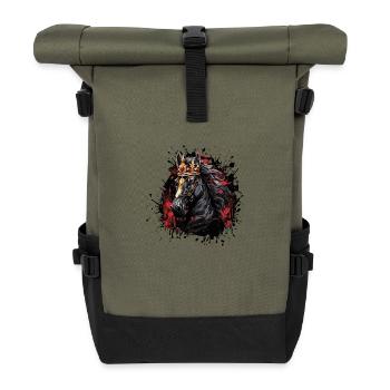 Horse Crown - Roll Top Backpack - olive/black - Front