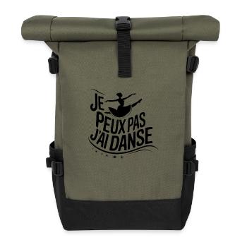 Ich kann nicht, ich habe getanzt - Rolltop Rucksack - Olive/Schwarz - Vorne