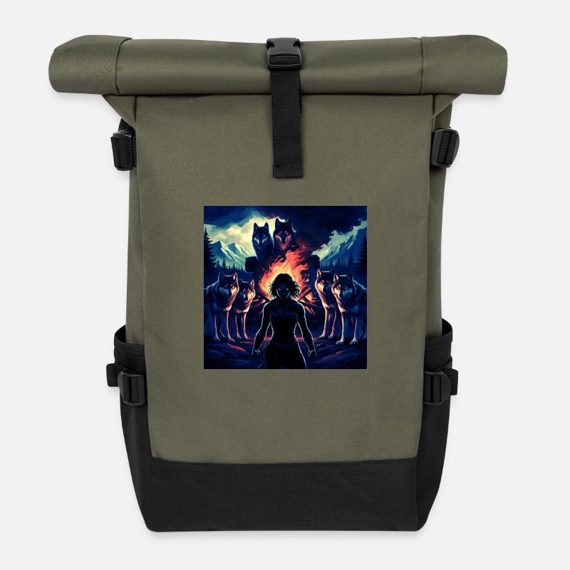 Primal Warrior - Roll Top Backpack - olive/black