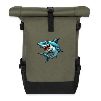 Shark Hai - Roll Top Backpack - olive/black - Front