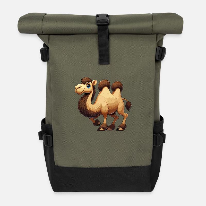 Kamel-Mann - Rolltop Rucksack - Olive/Schwarz
