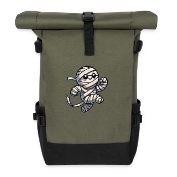 mummy comic - Roll Top Backpack - olive/black - Front