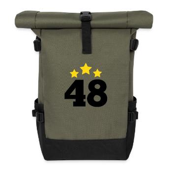 48 Jahre Stern - Geschenk zum 48-jährigen Jubiläum - Rolltop Rucksack - Olive/Schwarz - Vorne