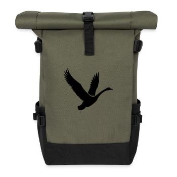 Cygne volant élégant - Sac à dos roll top - olive/noir - Devant