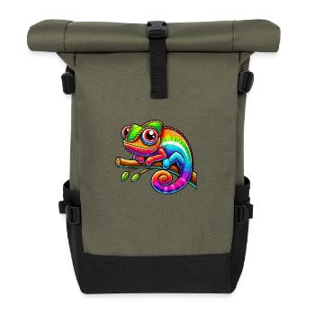 Chameleon Comic - Roll Top Backpack - olive/black - Front