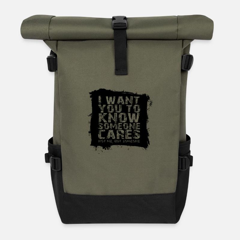 ADHD - Roll Top Backpack - olive/black