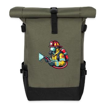 fire brigade - Roll Top Backpack - olive/black - Front