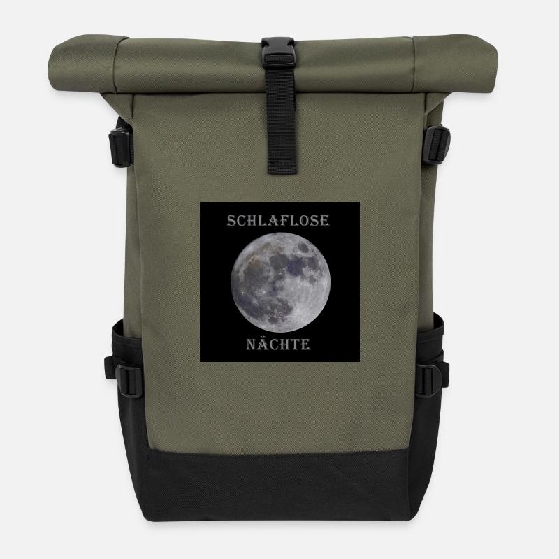 Schlaflose Nächte - Rolltop Rucksack - Olive/Schwarz