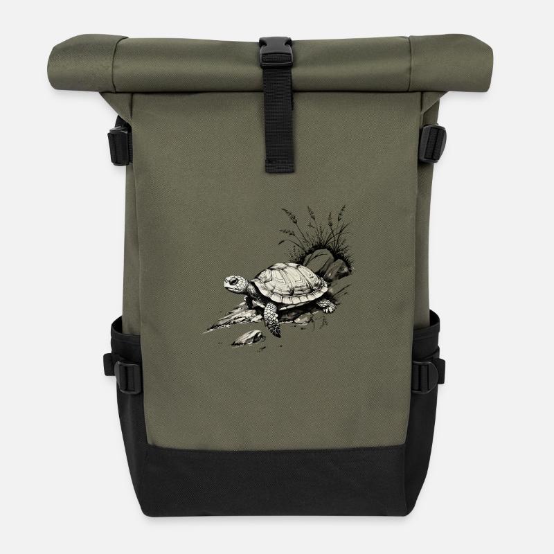 Schildkröte - Rolltop Rucksack - Olive/Schwarz