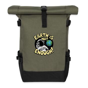 Earth Is Not Enough - Roll Top Backpack - olive/black - Front