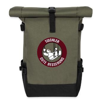 Gute Besserung Tischler Alles Gute Gesundheit - Rolltop Rucksack - Olive/Schwarz - Vorne