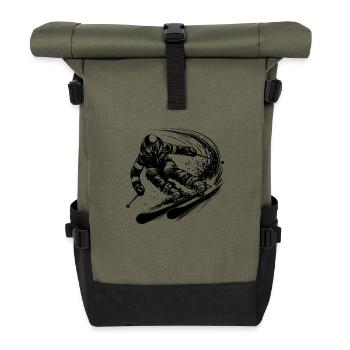 Extremer Pulverschnee und Action auf der Piste - Rolltop Rucksack - Olive/Schwarz - Vorne