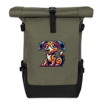 Chien Chien - Sac à dos roll top - olive/noir - Devant